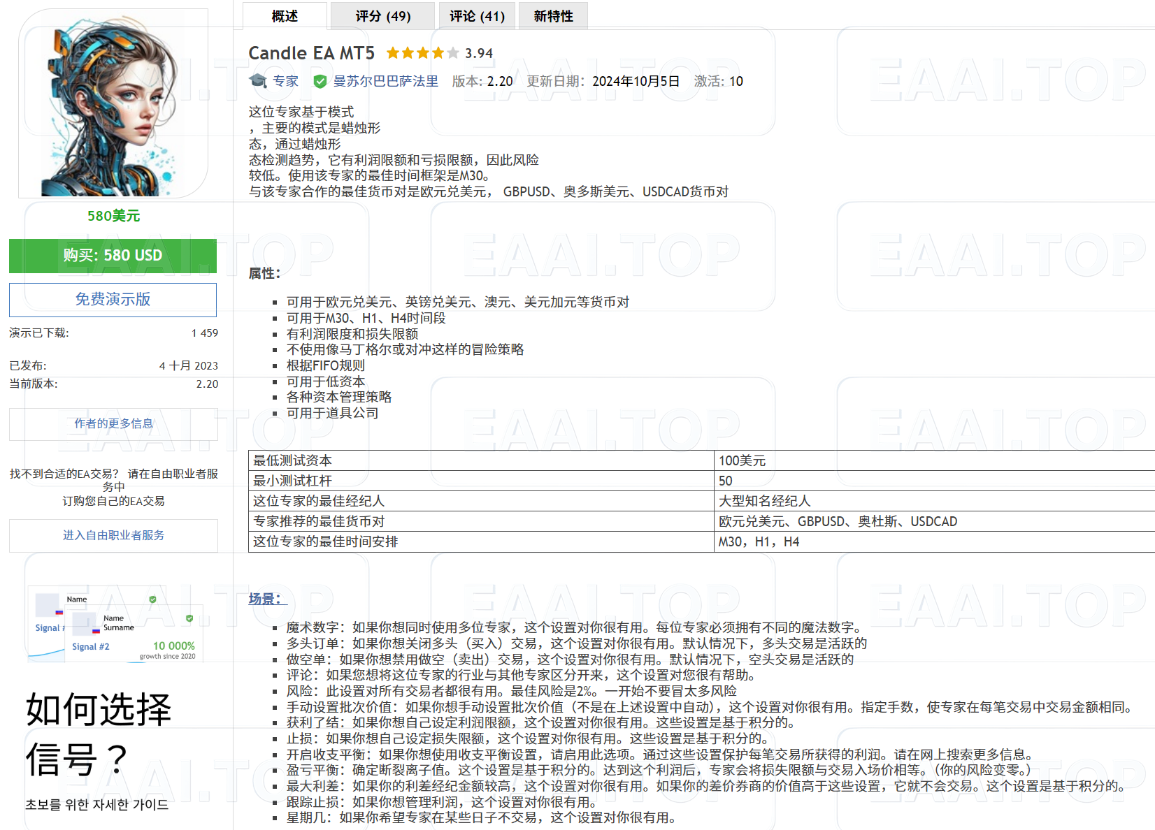 Candle EA MT5 破限版 官方售价 580USD_EAAI.TOP_EA分享网_交易学习APP_EA交易爱好者联盟