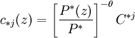 c_{*j}(z)=/left^{-/theta}C^{*j}