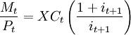 /frac{M_t}{P_t}=XC_t/left( /frac{1+i_{t+1}}{i_{t+1}} /right)